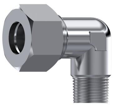 Coude mâle gaz BSPT DIN 2353 inox 316L