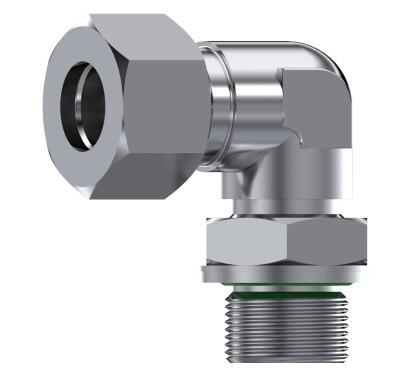 Coude orientable mâle BSP-métrique DIN 2353 inox 316L
