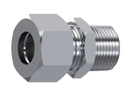 Union simple mâle BSPT conique DIN 2353 inox 316L équipé (DHFMCG)