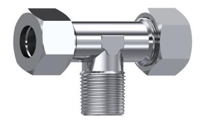 Té mâle gaz central DIN 2353 inox 316L
