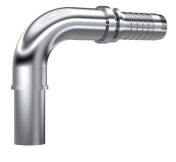 Embout lisse coudé 90° à sertir métrique inox 316L