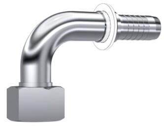 Raccord à sertir coudé 90° femelle tournant  DIN 2353 inox 316L
