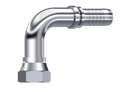 Raccord à sertir coudé 90° femelle tournant BSP fond plat inox 316L