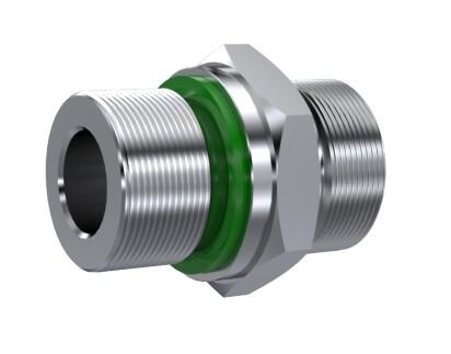 Union simple mâle BSP joint plat DIN 2353 nu (DHFMCBGED)