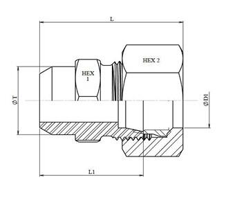 Mamelon hexagonal métrique à souder inox 316L – schéma coté