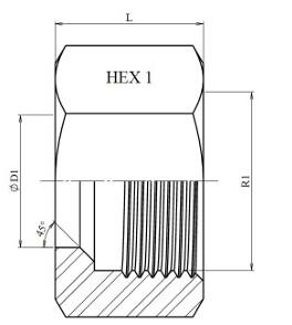 Écrou DIN 3870 inox 316L – schéma coté