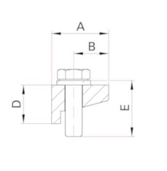 Schéma sabot de fixation ISO KF