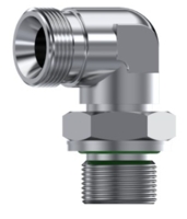 Coude 90° orientable mâle-mâle BSP cône 60° inox 316L
