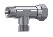 Té mâle-mâle-femelle tournante BSP cône 60° inox 316L
