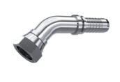 Raccord à sertir coudé 45° femelle tournant BSP fond plat inox 316L