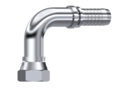 Raccord à sertir coudé 90° femelle tournant BSP fond plat inox 316L