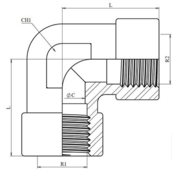 Coude 90° femelle-femelle gaz BSP inox 316L
