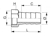 Adaptateur Hexagonal Femelle Inox