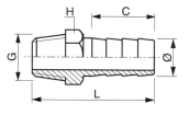 Adaptateur Hexagonal Mâle Inox
