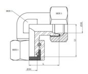 Coude orientable métrique o-ring DIN 2353 inox 316L