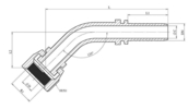 Raccord à sertir coudé 45° femelle tournant BSP fond plat inox 316L