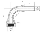 Raccord à sertir coudé 90° femelle tournant BSP fond plat inox 316L