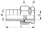 Union 3 pièces Femelle Cannelé Étanchéité Joint Plat