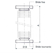 Flexible Inox ISO CF 1 Bride Fixe + Bride Tournante