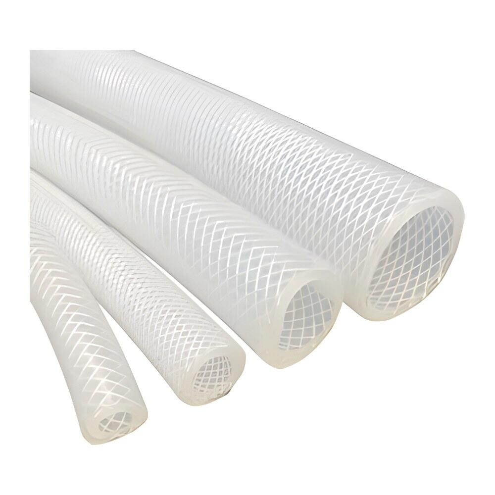 Tuyau silicone platine translucide tressé